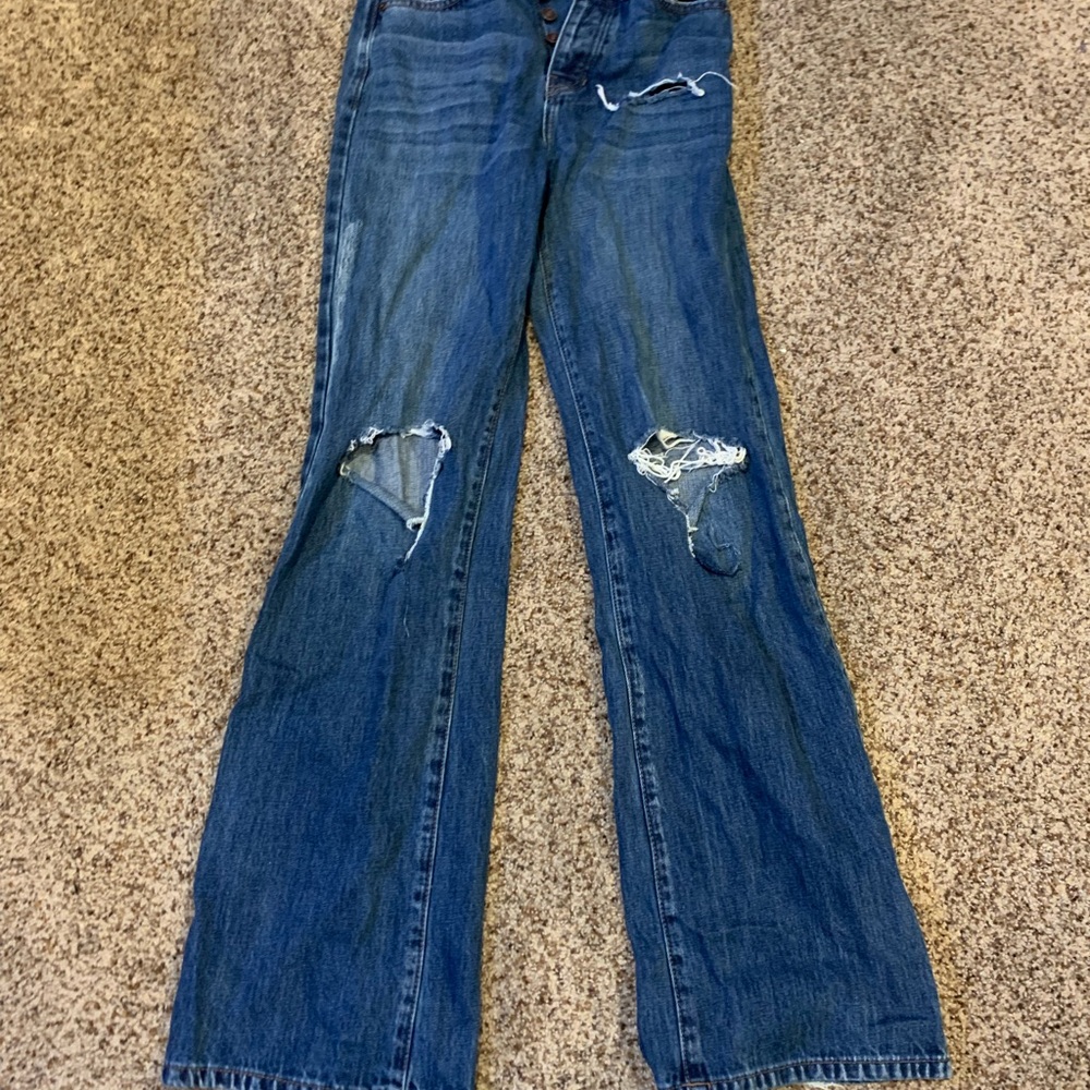 Women's Blue Distressed Jeans